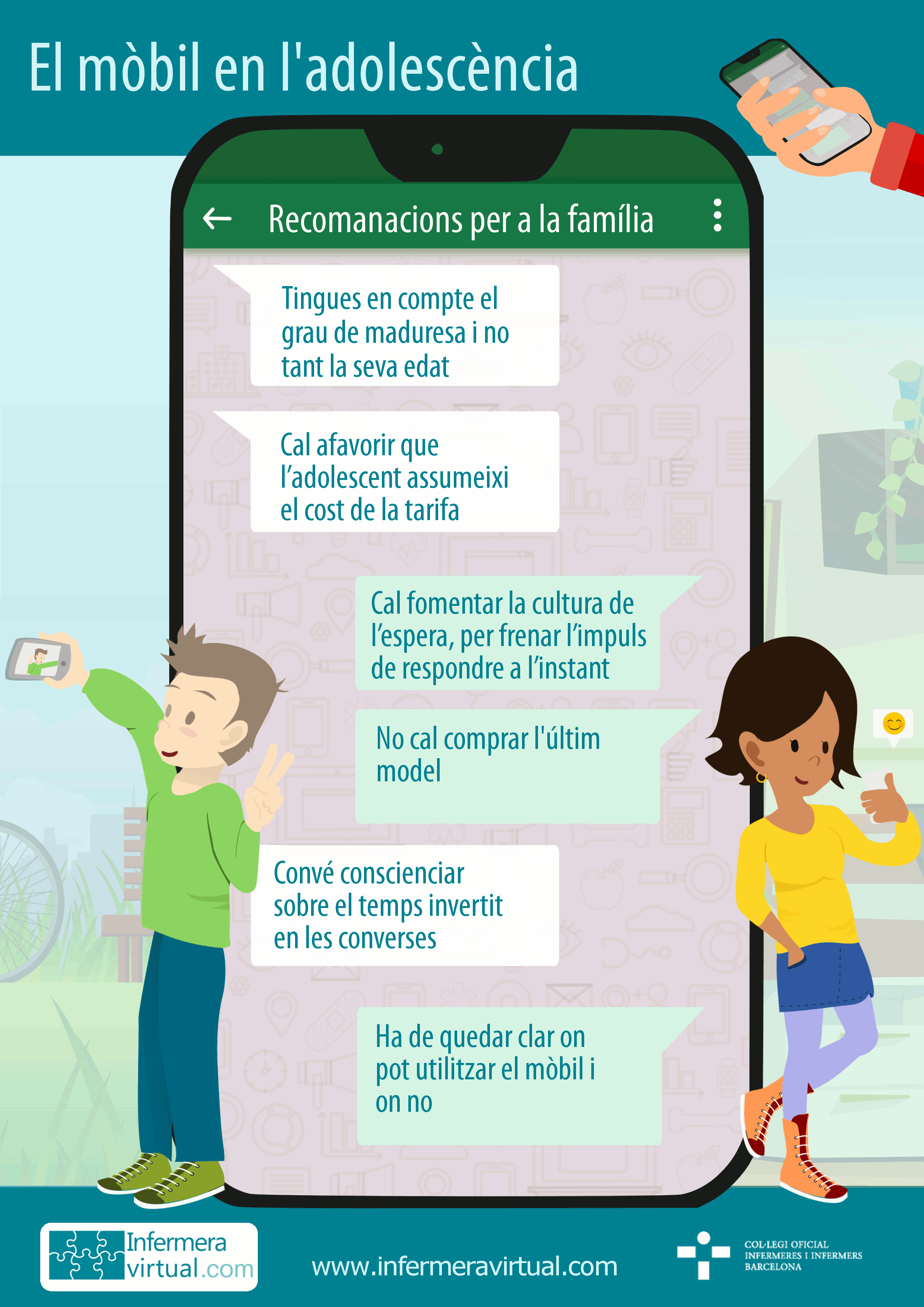 Infografia: El mòbil, recomanacions per als pares