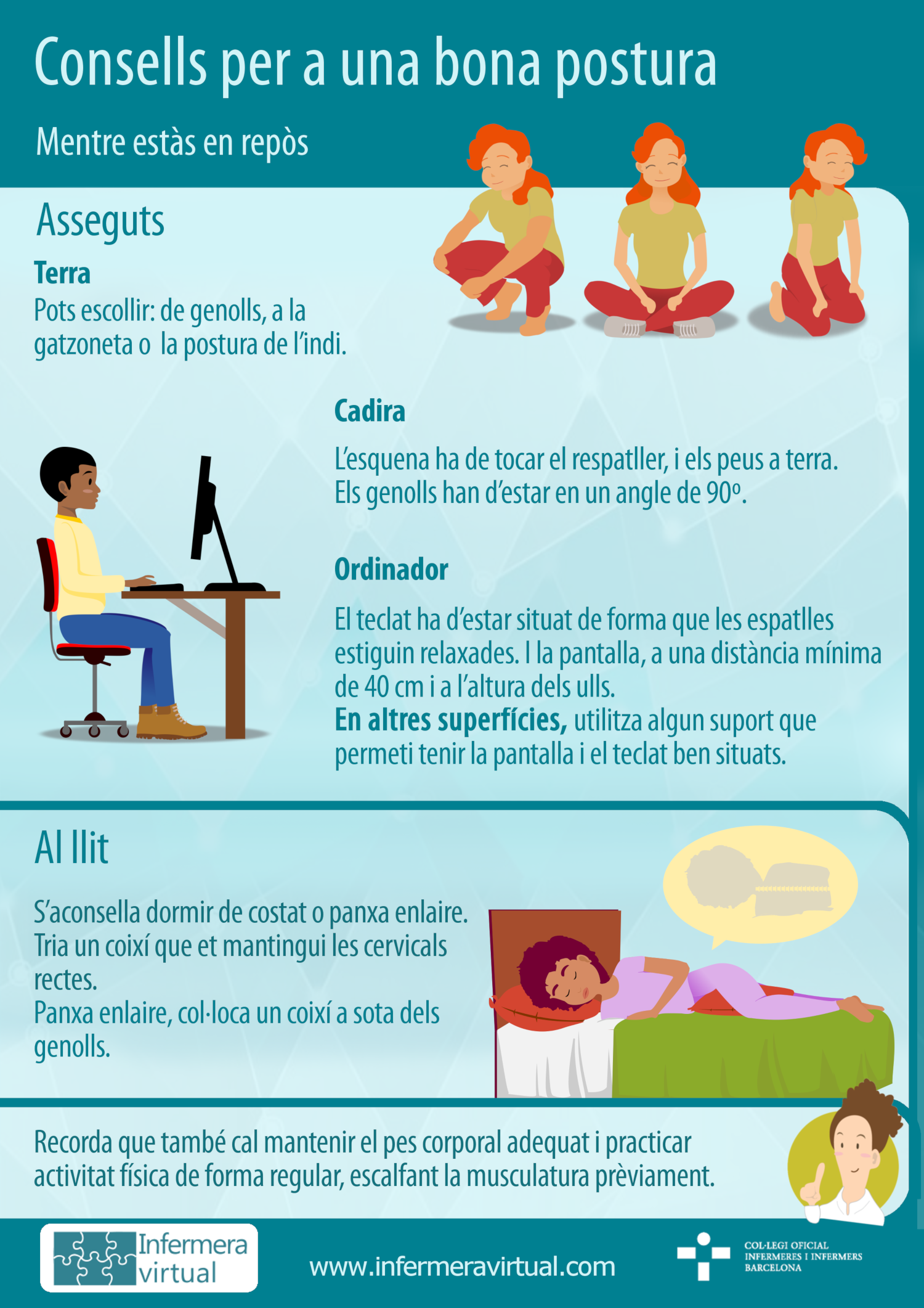 Infografia higiene postural en repòs