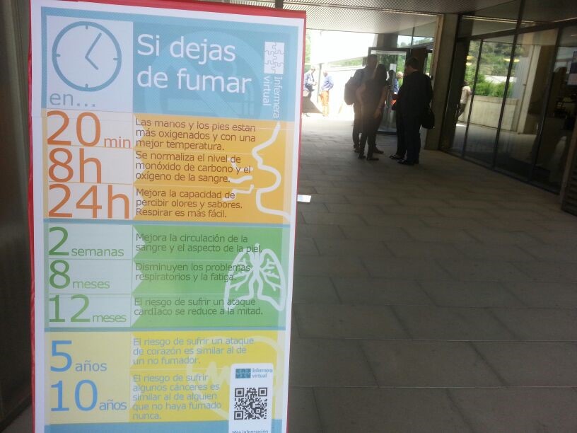 Exposición del cartel Beneficios si dejas de fumar en las Jornades Tic Salut 2014