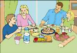 Familia cenando