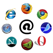 Símbolos de navegadores internet