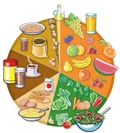 Rueda de los alimentos antioxidante