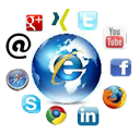 Logos de les diferents xarxes socials